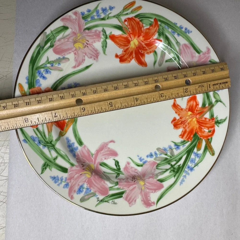 Lenox Suzanne Clee Flower Blossom Dessert‎ Plates Set of 4 Fine Porcelain 1998